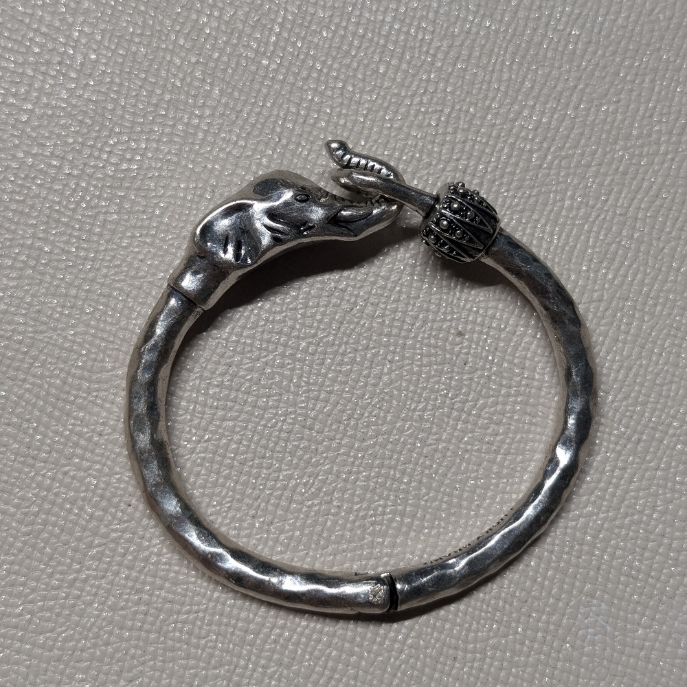 Silver Elephant Bangle Bracelet Lucky Brand